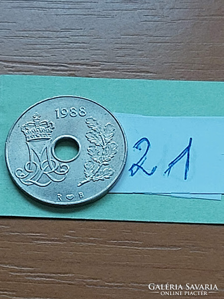 Denmark 25 öre 1988 copper-nickel, ii. Queen Margaret 21
