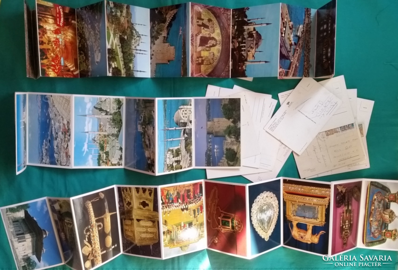16 db. képeslap és 3 leporelló füzet Törökországból, írott és postatiszta