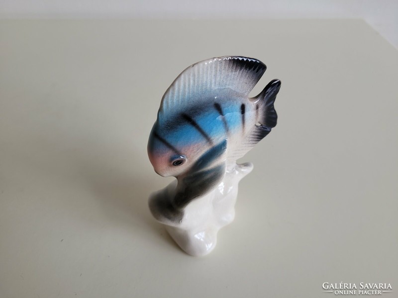 Retro porcelain fish old blue fish