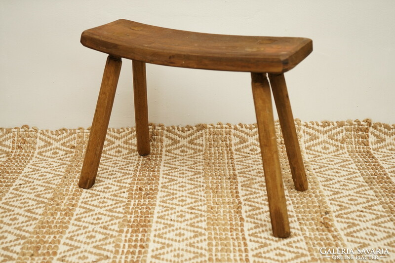 Small chair / seat / solid oak stool / acacia wood with legs / flower stand / retro wood