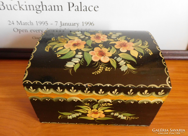 Hand painted old wooden box