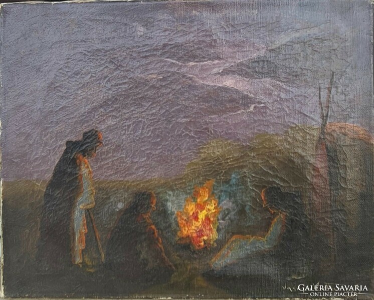 Sándor Wertheimer Vasvári: by the campfire