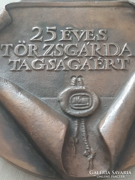 Szeged DÉLÉP  Bronz kétoldalas  emlék plakett  9,8 cm  jelezett szignóval