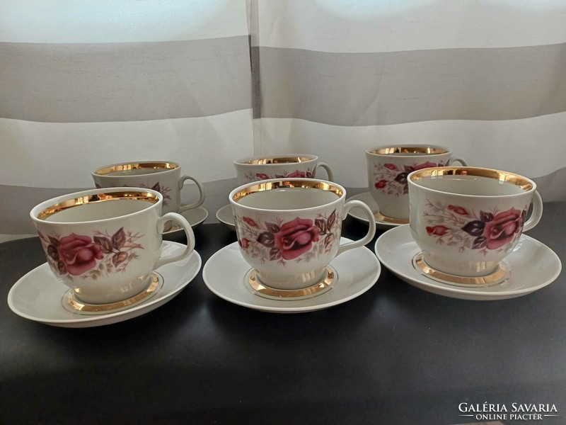Beautiful old pink Russian porcelain tea and coffee set