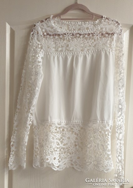 White lace blouse, size m - l