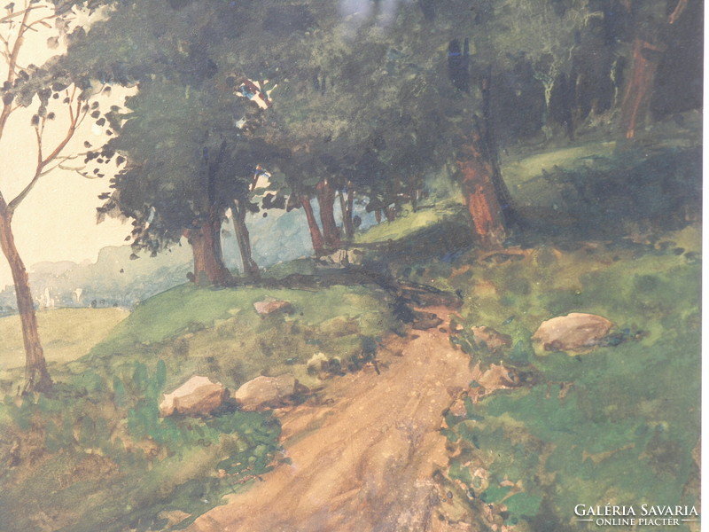 Szatmári Horváth Kálmán (1890-1957,Budapest)  - ("Erdei út 1928") - akvarell