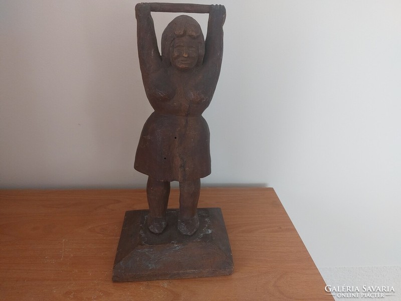 (K) old carved wooden statue approx. 29 cm suette