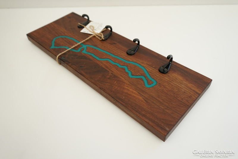 Balaton solid American walnut wood and epoxy hanger / hanger / epoxy balaton / black walnut