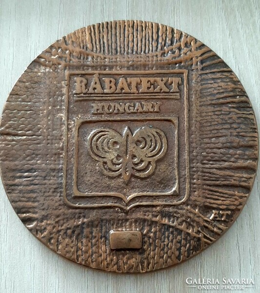 Győr Rábatex bronz vagy réz plakett  9,3 cm