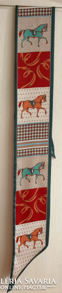 Horse, equestrian special pattern silk scarf 145 cm x 11 cm