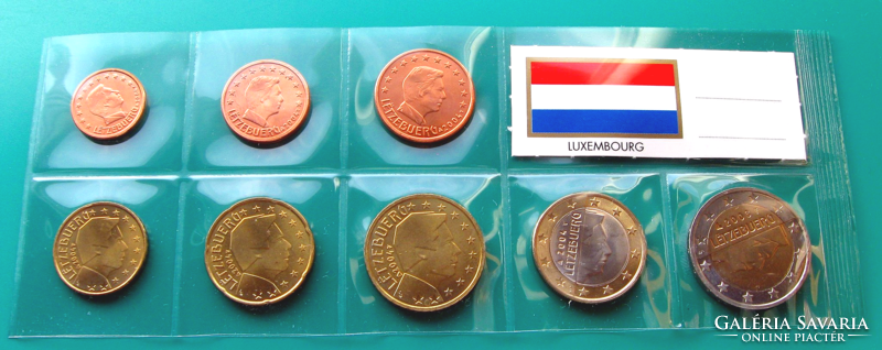 Luxembourg - full euro circulation series - 2004 and the €2 2003