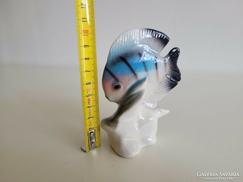 Retro porcelain fish old blue fish