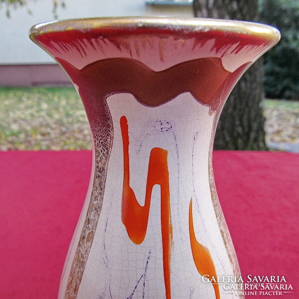 ~1950~ Fohr-Ceramic Germany - jelzett, német porcelán váza (20 cm) MID-CENTURY