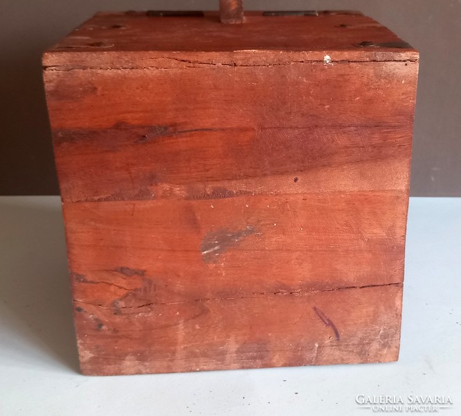 Wooden box with iron bars, negotiable design