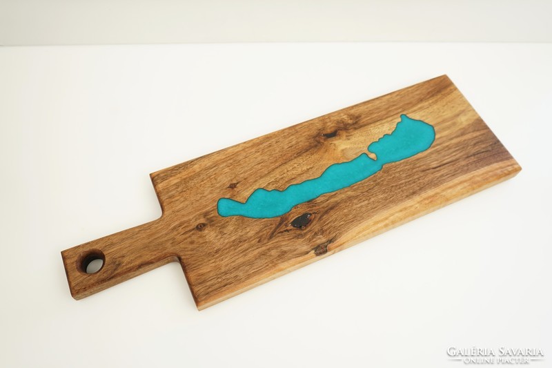 Balaton solid walnut wood and epoxy serving board / cheese serving board / epoxy balaton