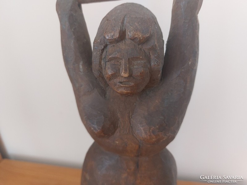 (K) old carved wooden statue approx. 29 cm suette