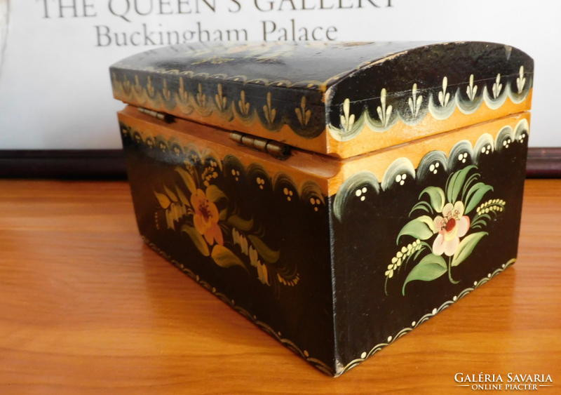 Hand painted old wooden box
