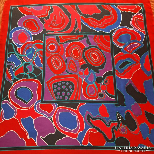 Silk scarf, bright color combination (large)