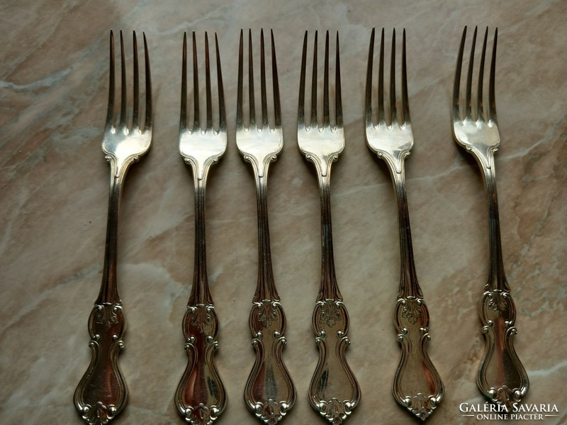 Neo-baroque Swedish silver cookie fork set, age: 1941