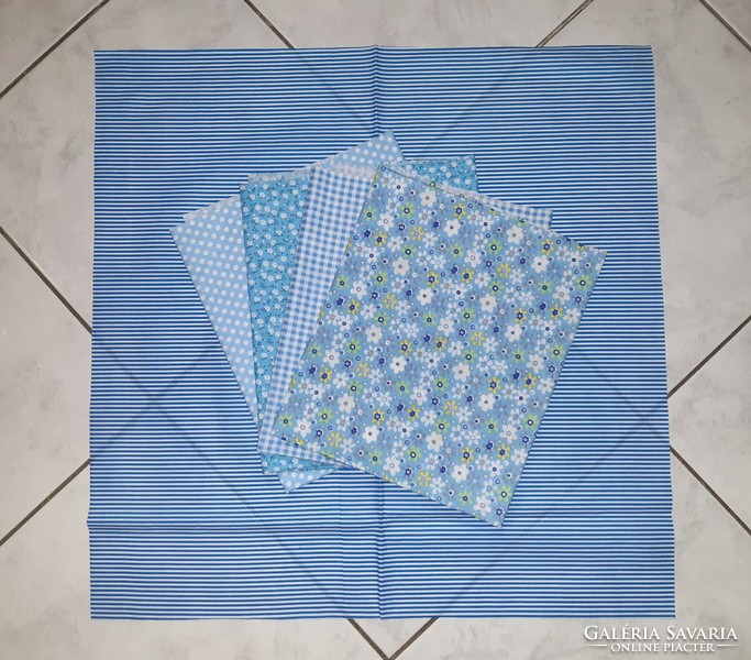 Kék anyag csomag - patchwork - dekor - méteráru - foltvarrás