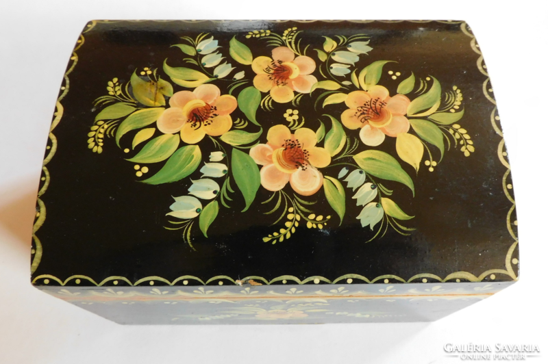 Hand painted old wooden box