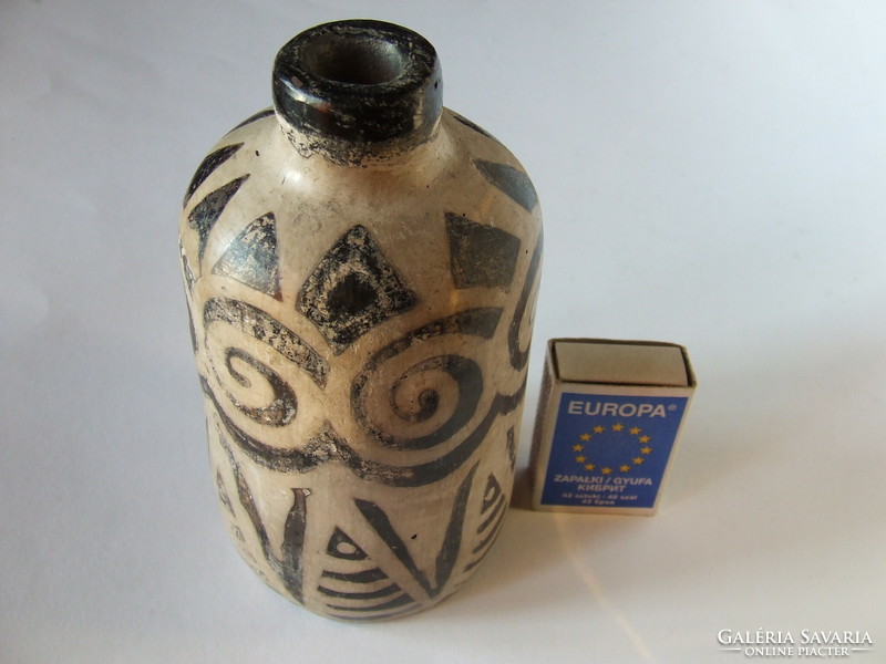 Ritka, régi, festett kerámia palack/balzsamos palack, jelzés nélkül, XX.szd eleje