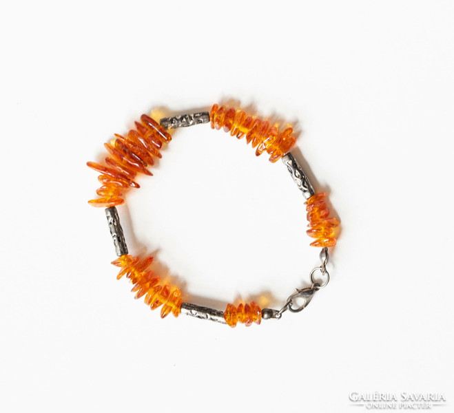 Modern amber bracelet - made of natural amber pieces - bracelet, jewelry