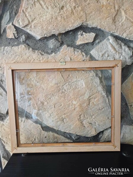 Decorative wooden picture frame with glass