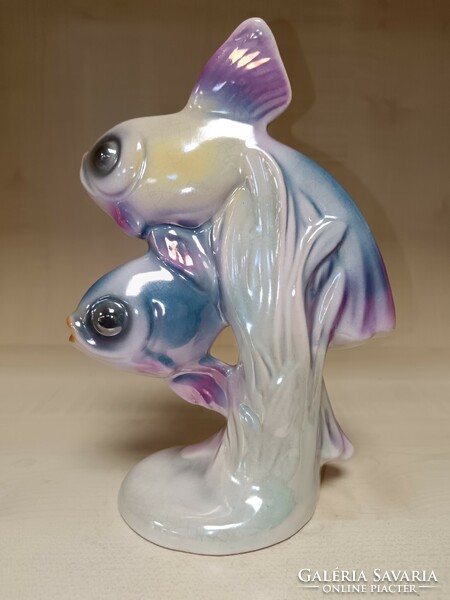 Applied art luster glazed ceramic fish