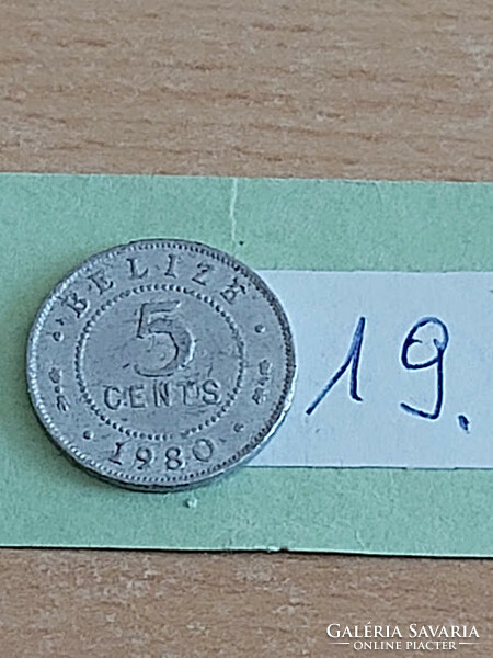 Belize 5 cents 1980 alu. II. Elizabeth 19