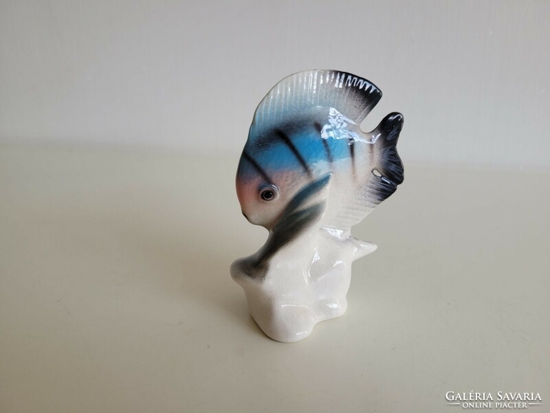 Retro porcelán hal régi kék halacska