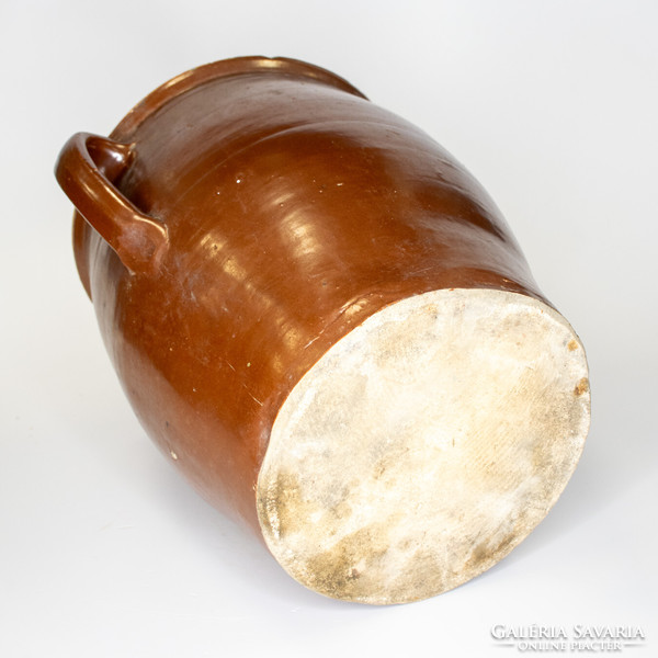 Rural glazed pot with two ears