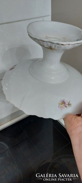Fajansz antik porcelán talpas kínáló