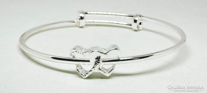 Silver-plated 2-heart bracelet 51