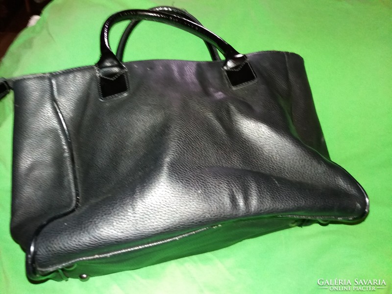 Elegant stramm leather black good condition used handbag women's bag 31 x 20 cm according to the pictures