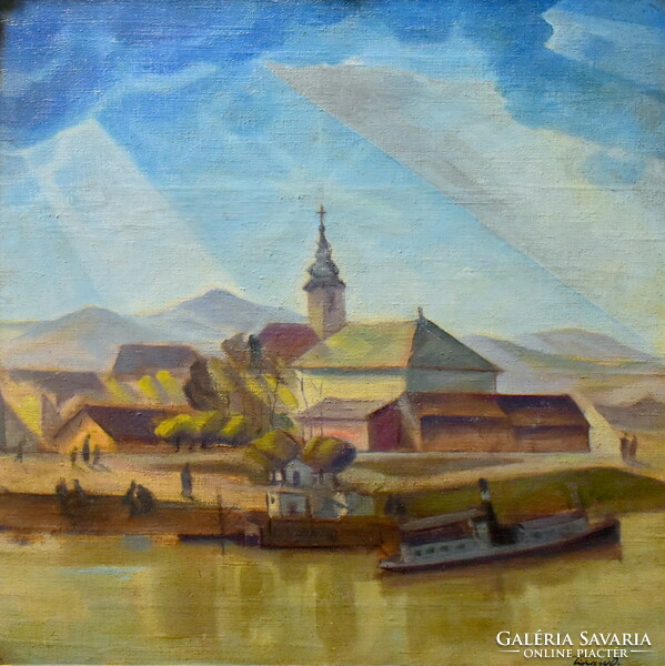 Dezső Tipary (1887 - 1967) Danube bend: zebegén around 1920