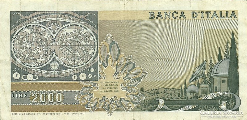2000 Lira lire 1976 signo balfi and stevani Italy