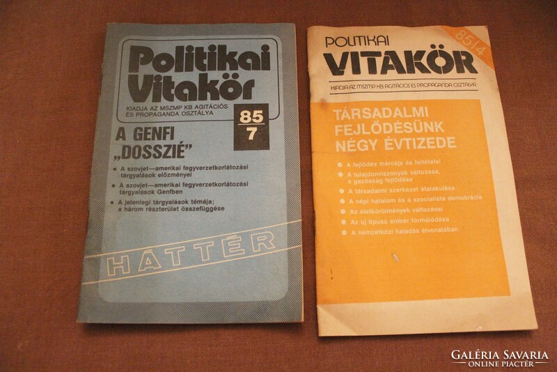 2 db Politikai vitakör 1985