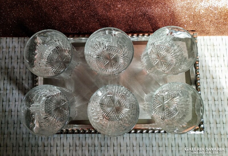 Bormioli Selecta 6 darabos whiskyspohár készlet (28,5 cl) + ajándék retro alu tálca