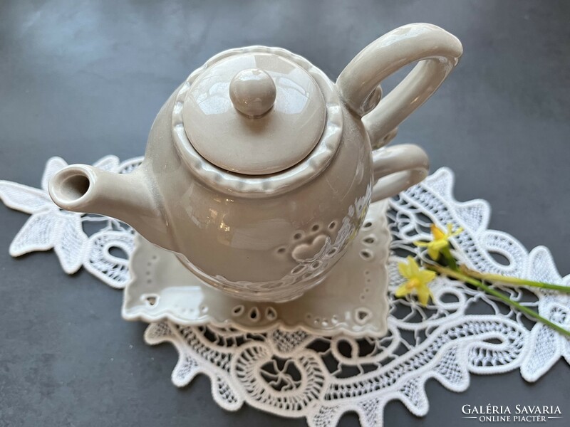 ‘Amadeus’ romantikus egyszemélyes teás készlet finom színben