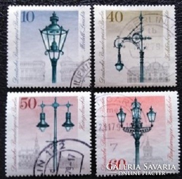 Bb603-6p / germany - berlin 1979 old street lamps stamp set stamped