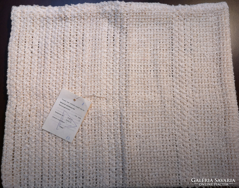 New! Knitted throw pillow with original paper from the Hungarian viscose factory