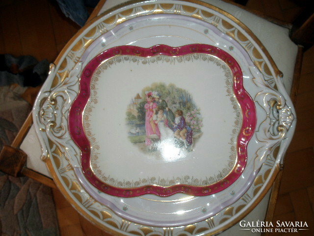 Charming antique porcelain serving tray - 30 x 24 -- art&decoration