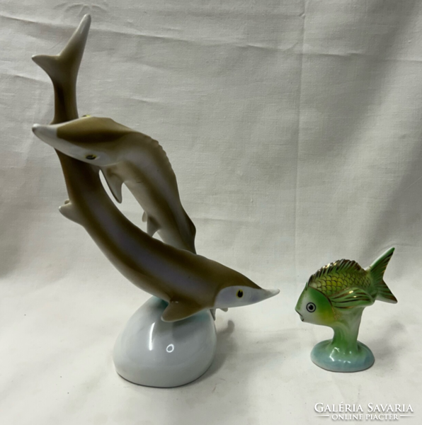 Raven House fish porcelain figurines are sold together in perfect condition