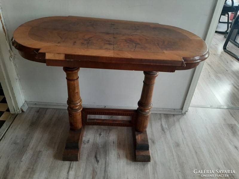 Antique shaped pewter table - dining table height