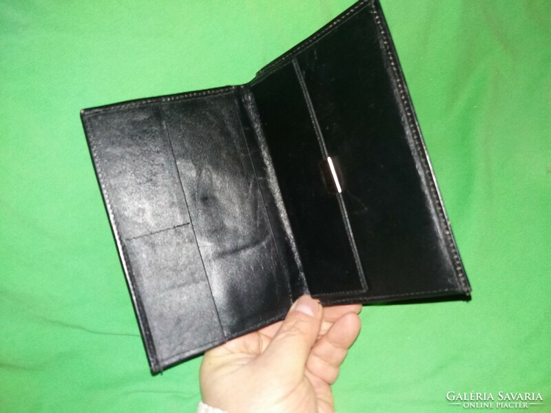 Retro quality black leather men's wallet 12 x 10 cm as shown in the pictures