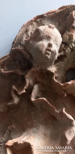 Antik terrakotta falidísz angyalkás puttos ALKUDHATÓ design