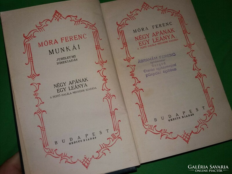 1933. Móra Ferenc : Négy apának egy leánya könyv REGÉNY képek szerint GENIUS