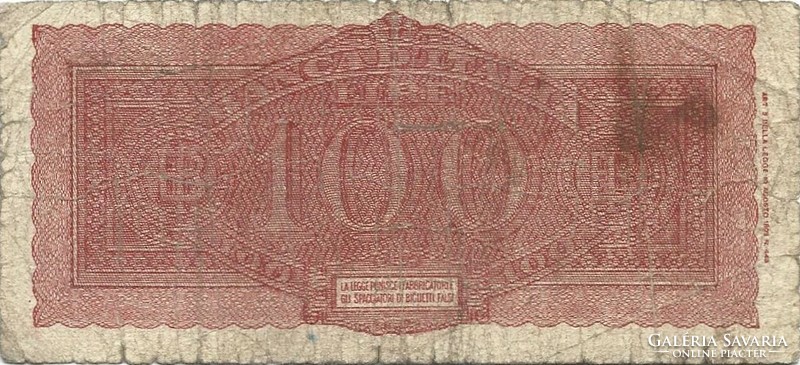 100 Lira lire 1944 Italy