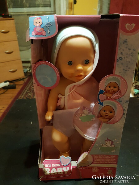 New Born Baby fürdethető baba kiegészítőkkel 30 cm Új